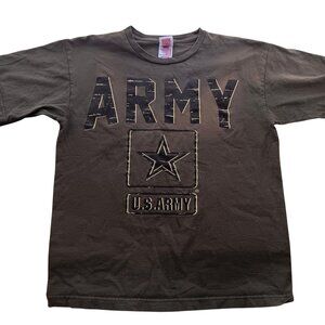 Medium T-shirt Army Green U.S. Army Graphic Bayside Made In USA Military Star